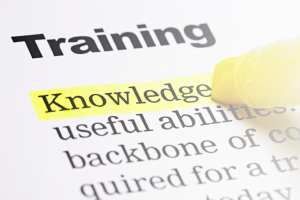 Document with word "training" and "knowledge"