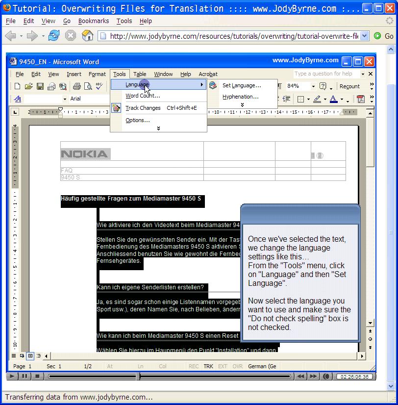 Figure 2: Sample of an online tutorial